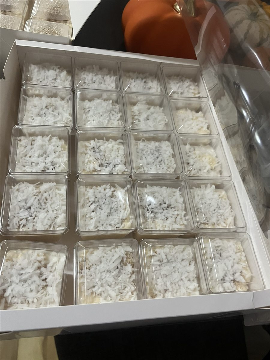 Individual coconut dessert cups